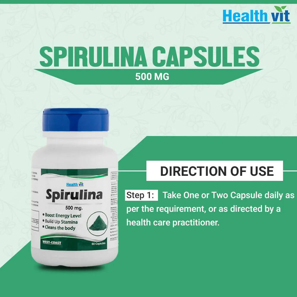 Healthvit Spirulina Capsules | Grocsy