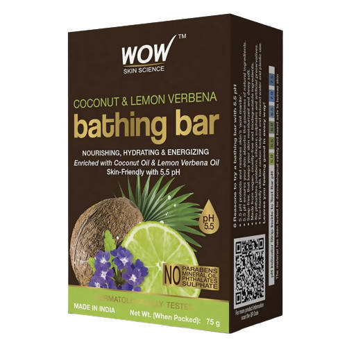 Wow Skin Science Coconut & Lemon Verbena Bathing Bar | Grocsy