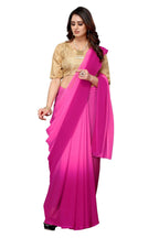 Vamika Pink Half N Half Georgette Saree | Grocsy