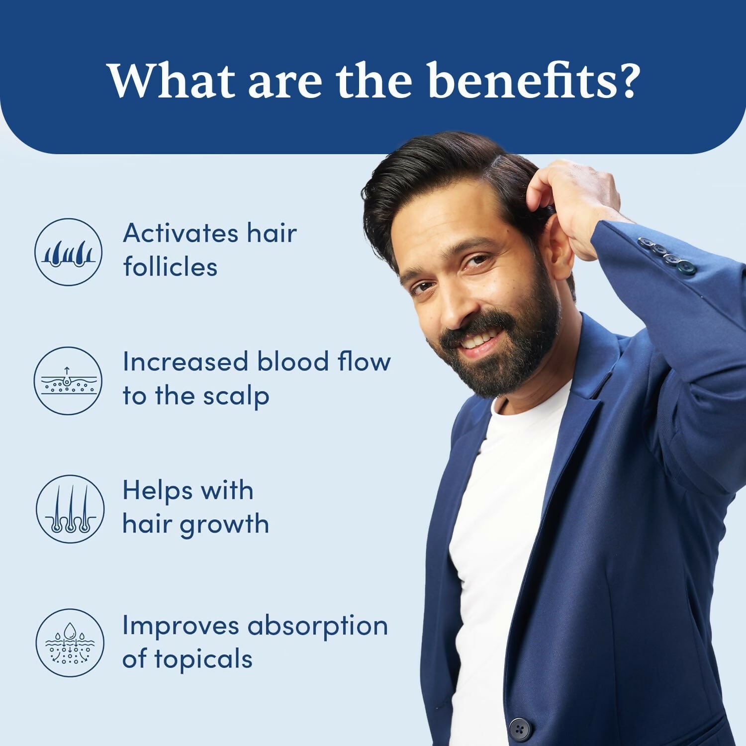 Man Matters Derma Roller 1.00 mm With 540 Titanium Alloy Needles - Promotes Beard Growth & Reduces Acne Scars | Grocsy