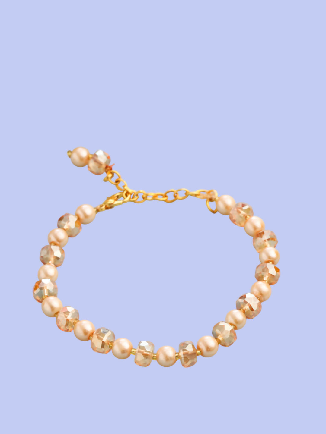 NVR Women Gold Toned Artificial Beads Wraparound Bracelet | Grocsy