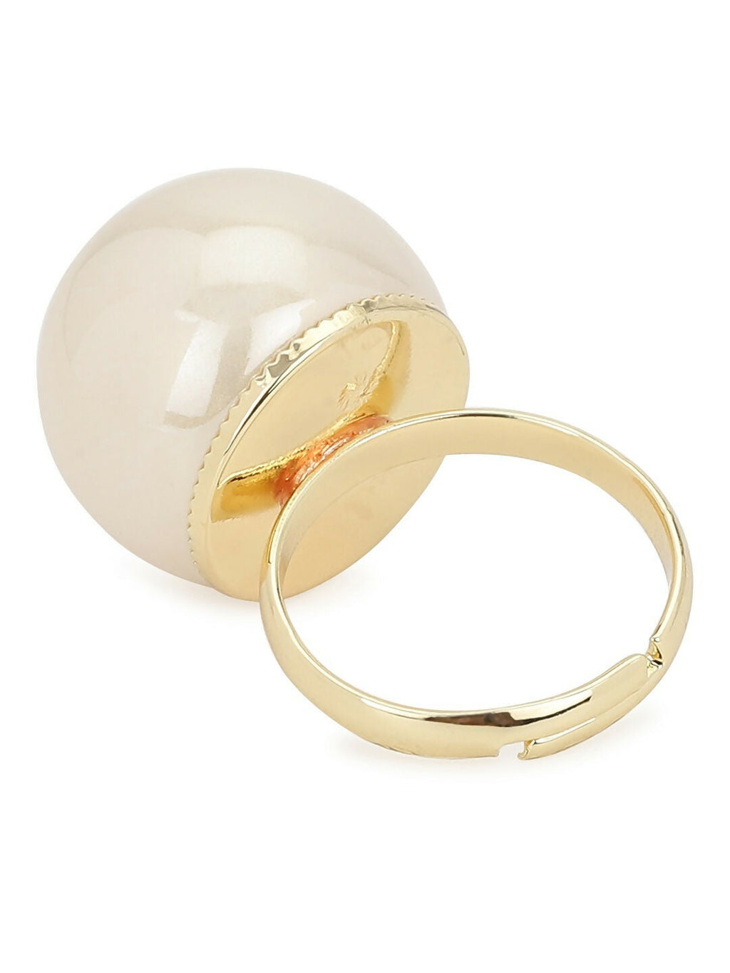 Cream Pearl Adjustable Ring- Ruby Raang | Grocsy