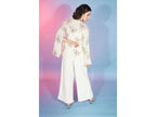Off White Georgette Sequence With Thread Designer Co-Ord Set - Flory | Grocsy