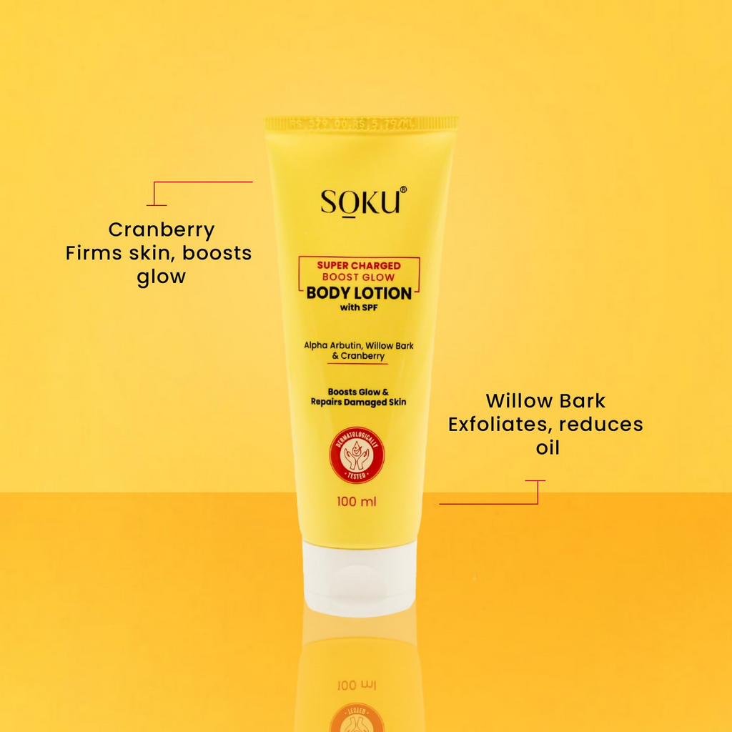 SOKU Super Charged Boost Glow Body Lotion With SPF | Grocsy