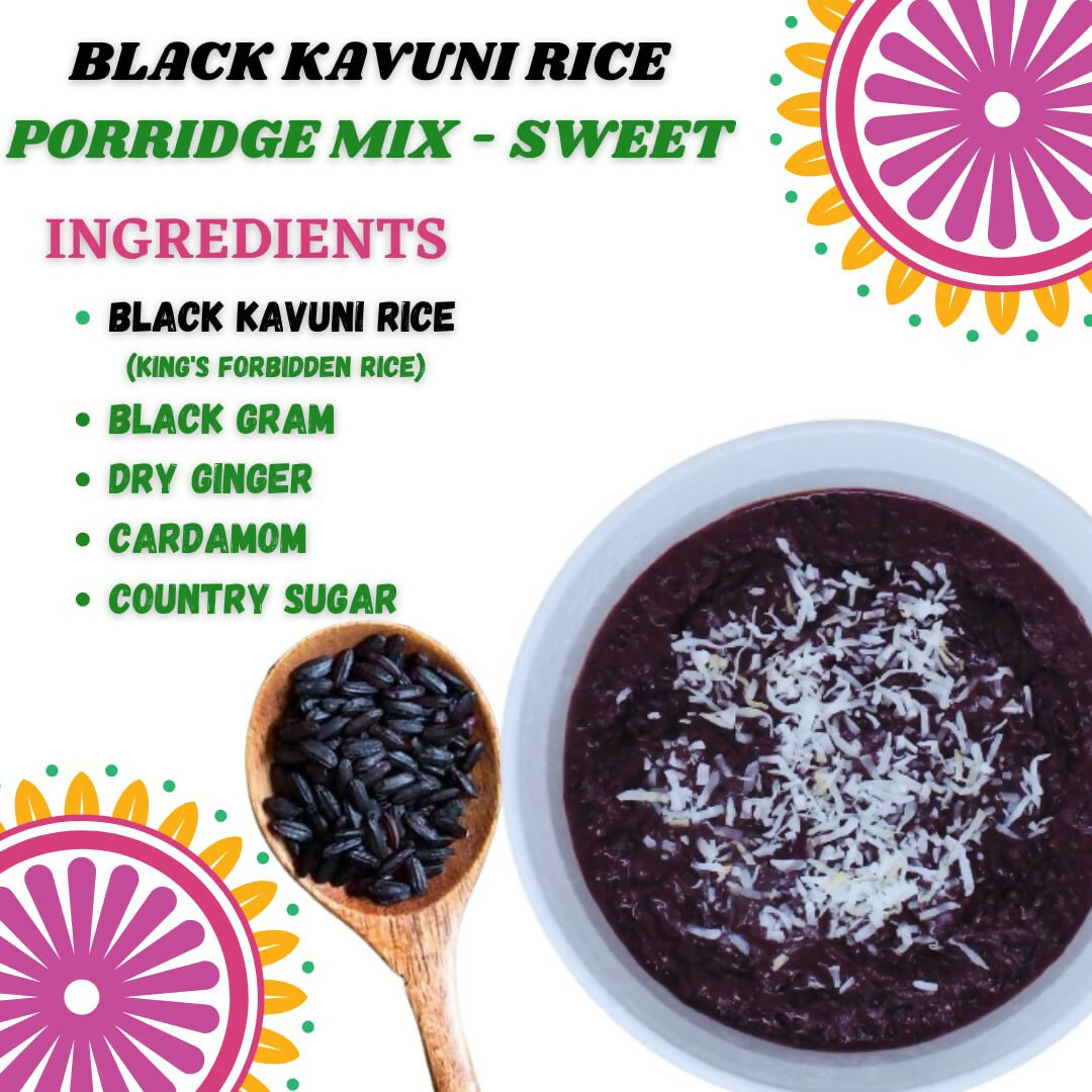 Ammi Samayal Black Kavuni Rice Porridge Mix with Country Sugar | Grocsy
