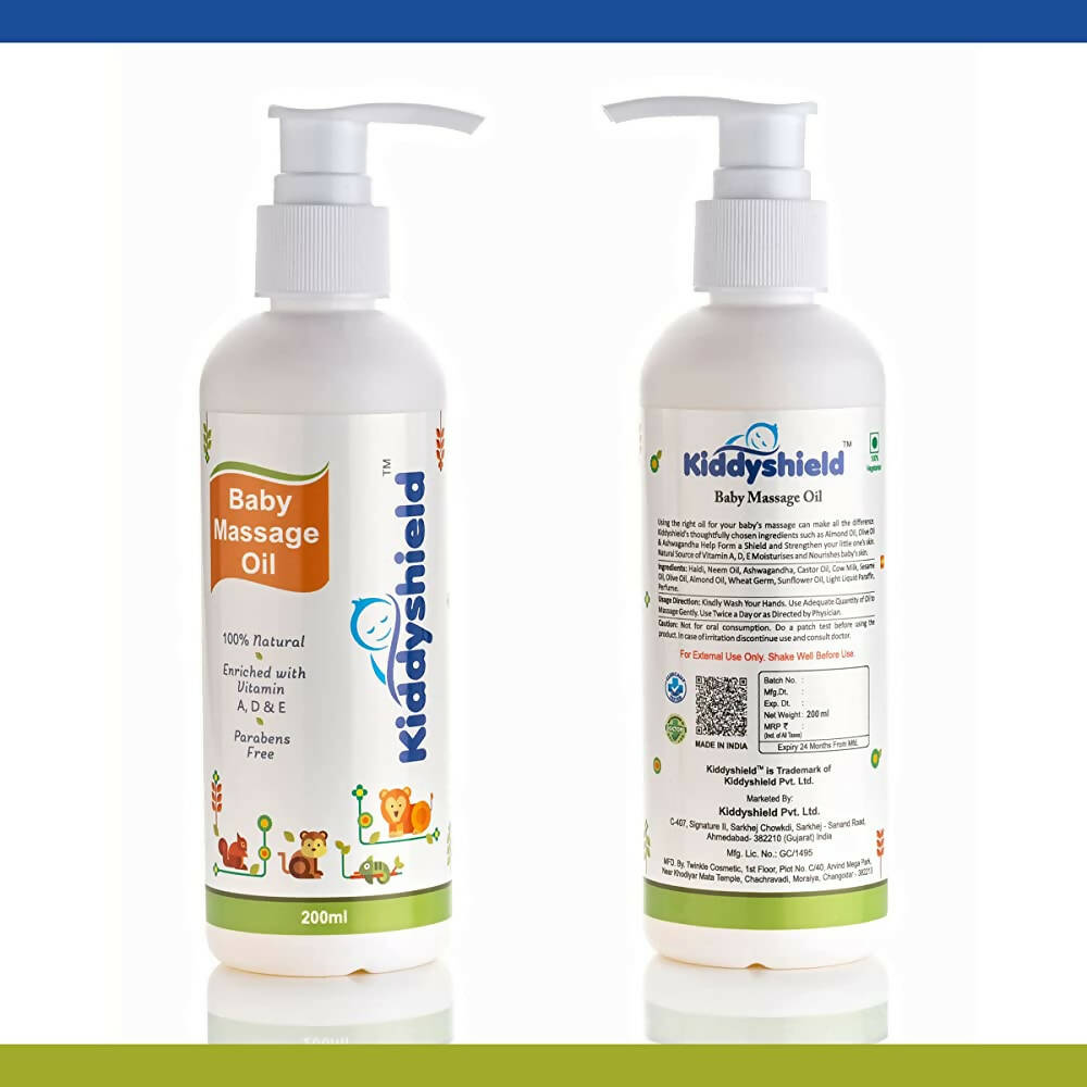Kiddyshield Baby Massage Oil (Age 0-12 Years) | Grocsy