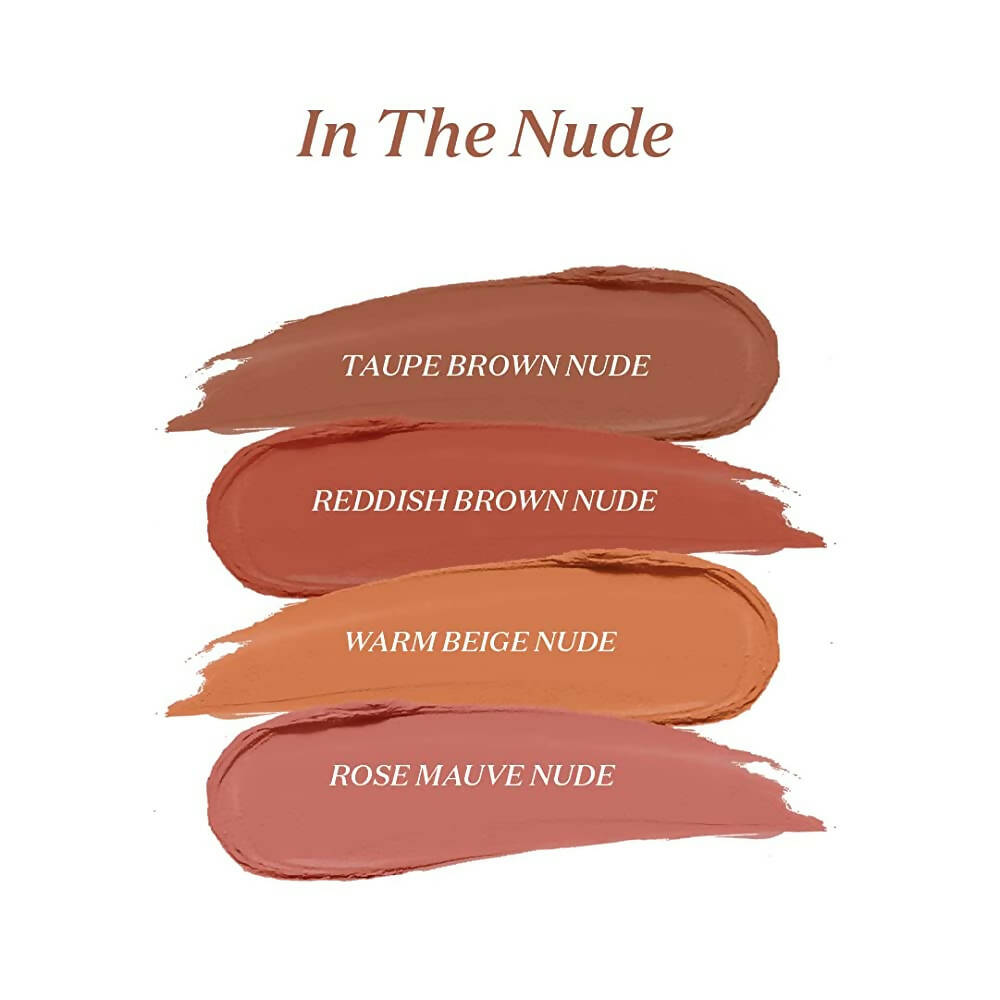 Gush Beauty X Palak Tiwari - Super Stack - Light Nudes 4-In-1 - Liquid Lipstick | Grocsy