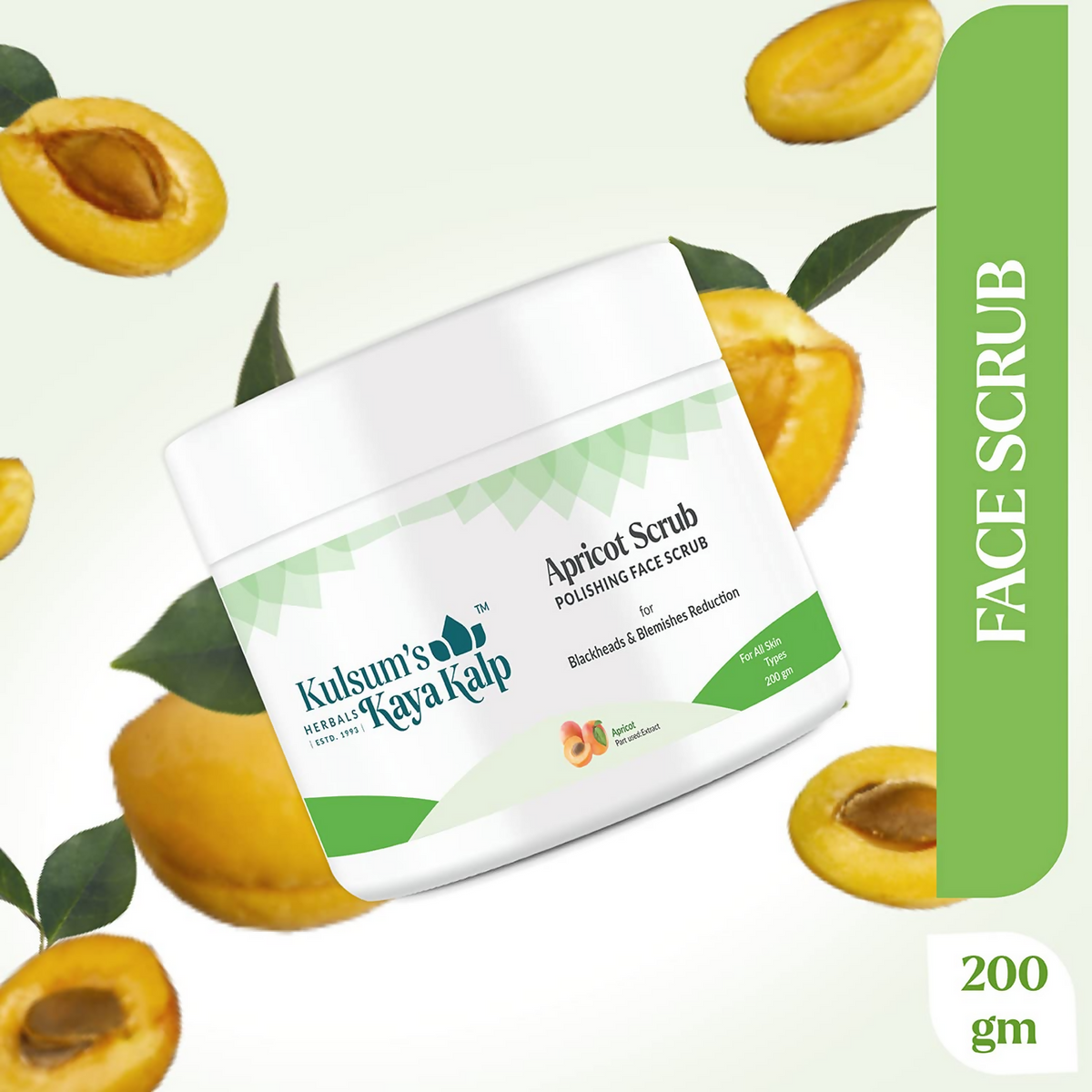 Kulsum's Kaya Kalp Apricot Scrub For Blackheads & Blemishes Reduction | Grocsy