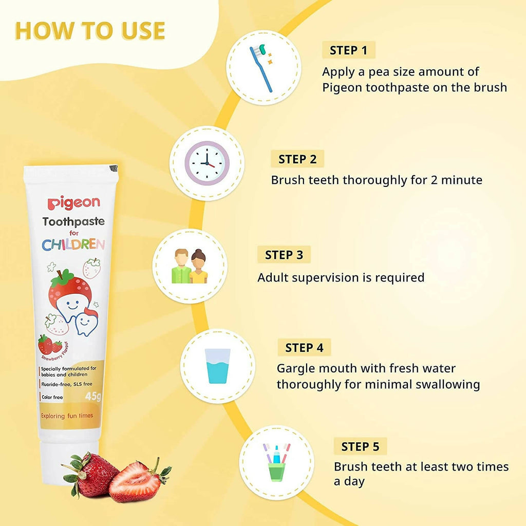 Pigeon Strawberry Toothpaste For Babies | Grocsy