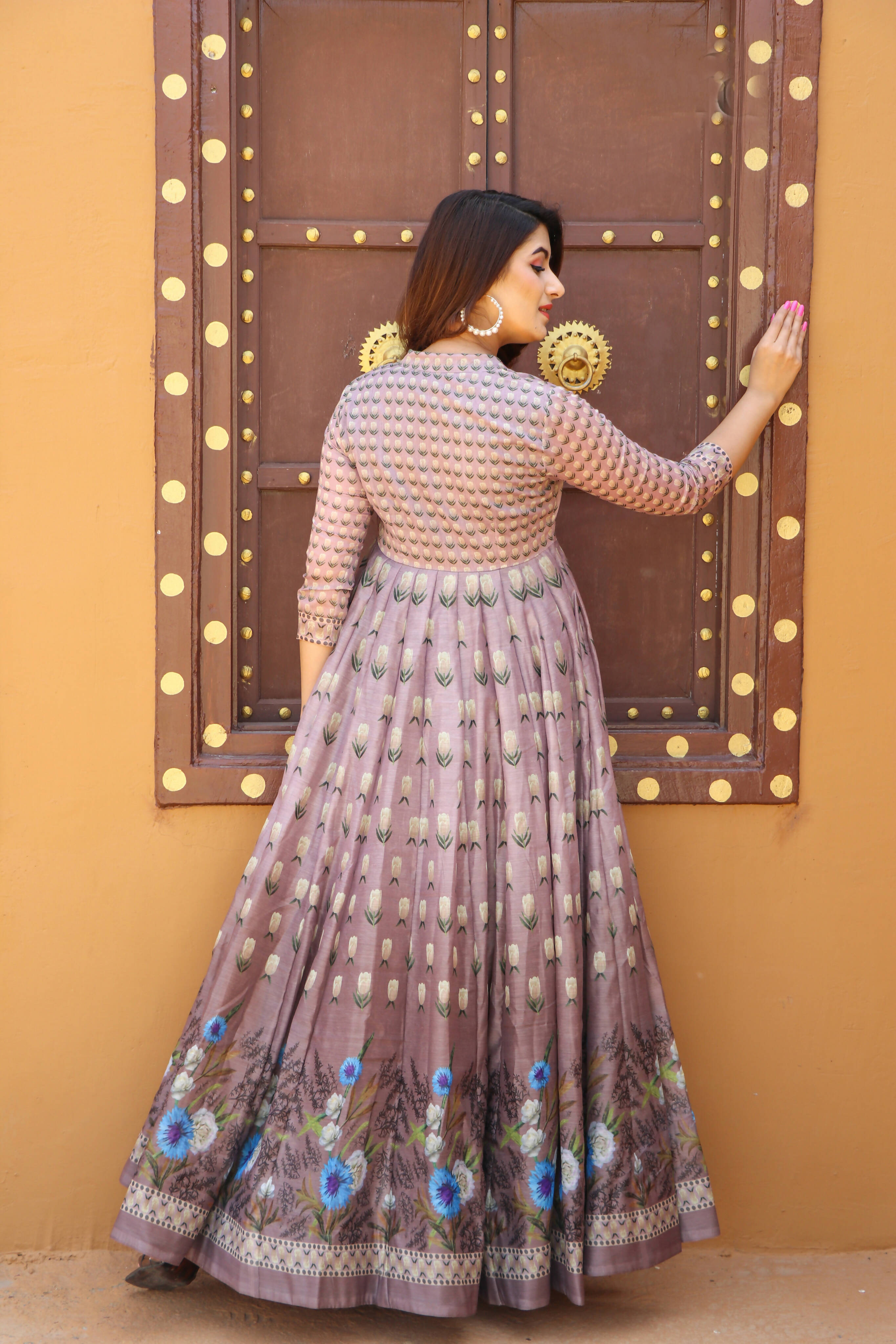 Partywear Designer Pastelpink Chanderi Suit - Anbazaar | Grocsy