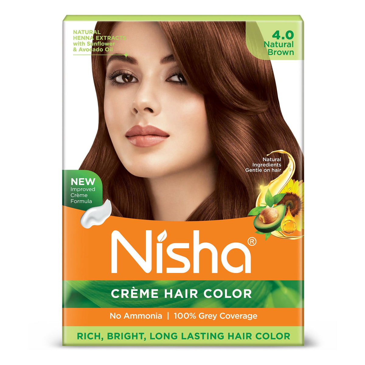 Nisha Creme Hair Color for Women - Natural Brown | Grocsy