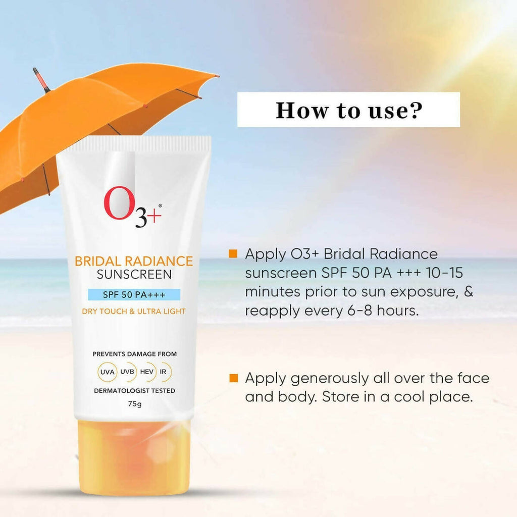 Professional O3+ Bridal Radiance Sunscreen SPF 50 PA +++ | Grocsy