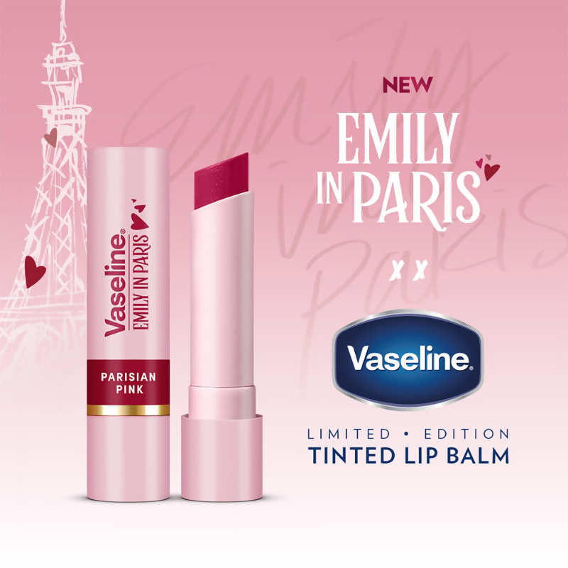 Vaseline Emily In Paris Tinted Lip Balm Stick - Parisian Pink | Grocsy