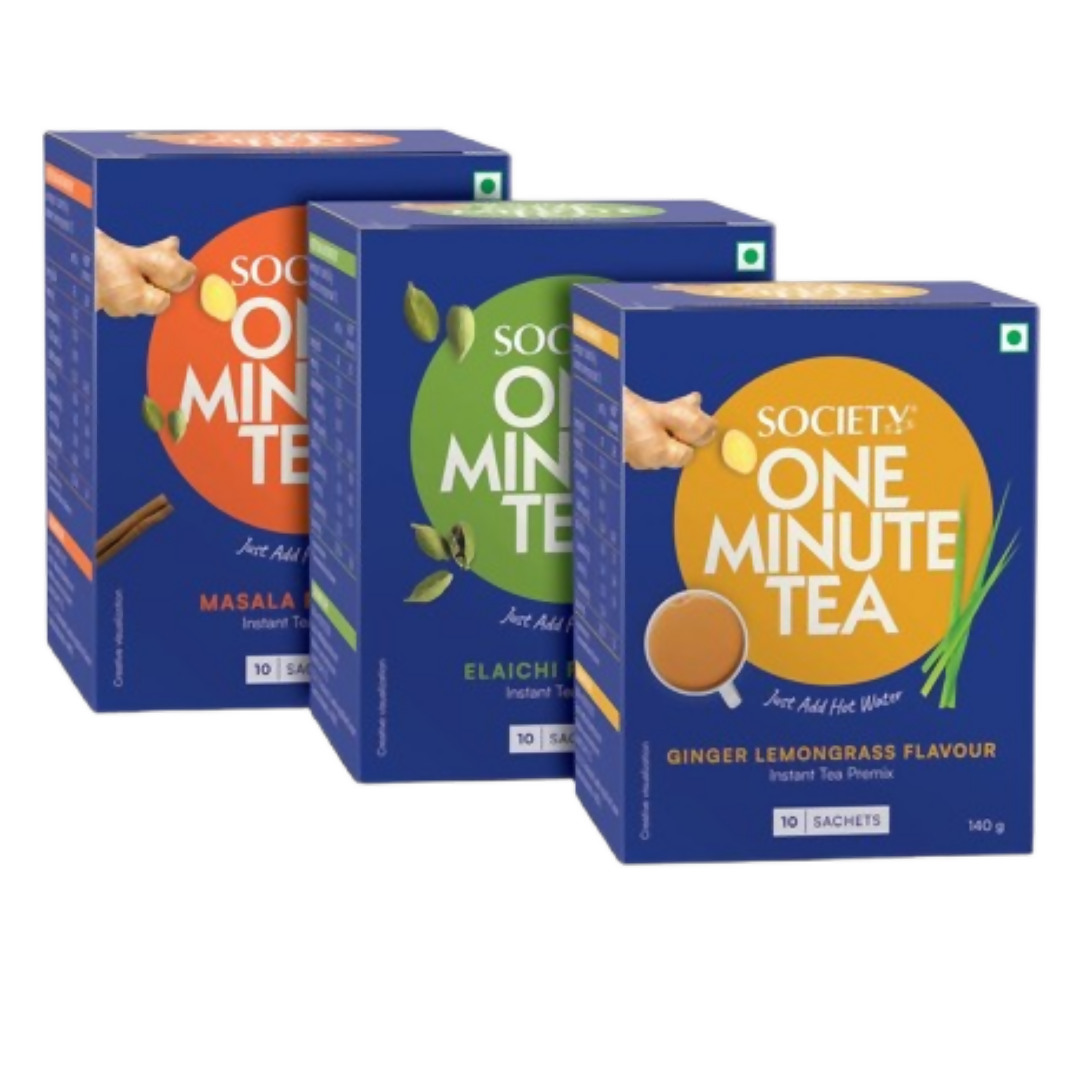 Society OMT Masala&OMT Elaichi&OMT Ginger Lemongrass Flavour Tea Premix Combo | Grocsy