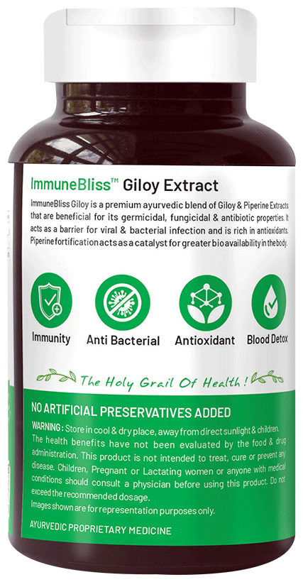 Bliss Welness Immune Health Giloy Biopiperine Veg Tablet | Grocsy