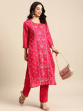 All About You Ethnic Motifs Embroidered Chanderi Silk Kurta with Trousers | Grocsy