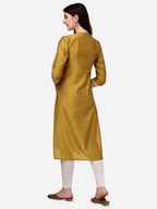 HERE&NOW Geometric Printed Mandarin Collar Dobby Art Silk Kurta | Grocsy