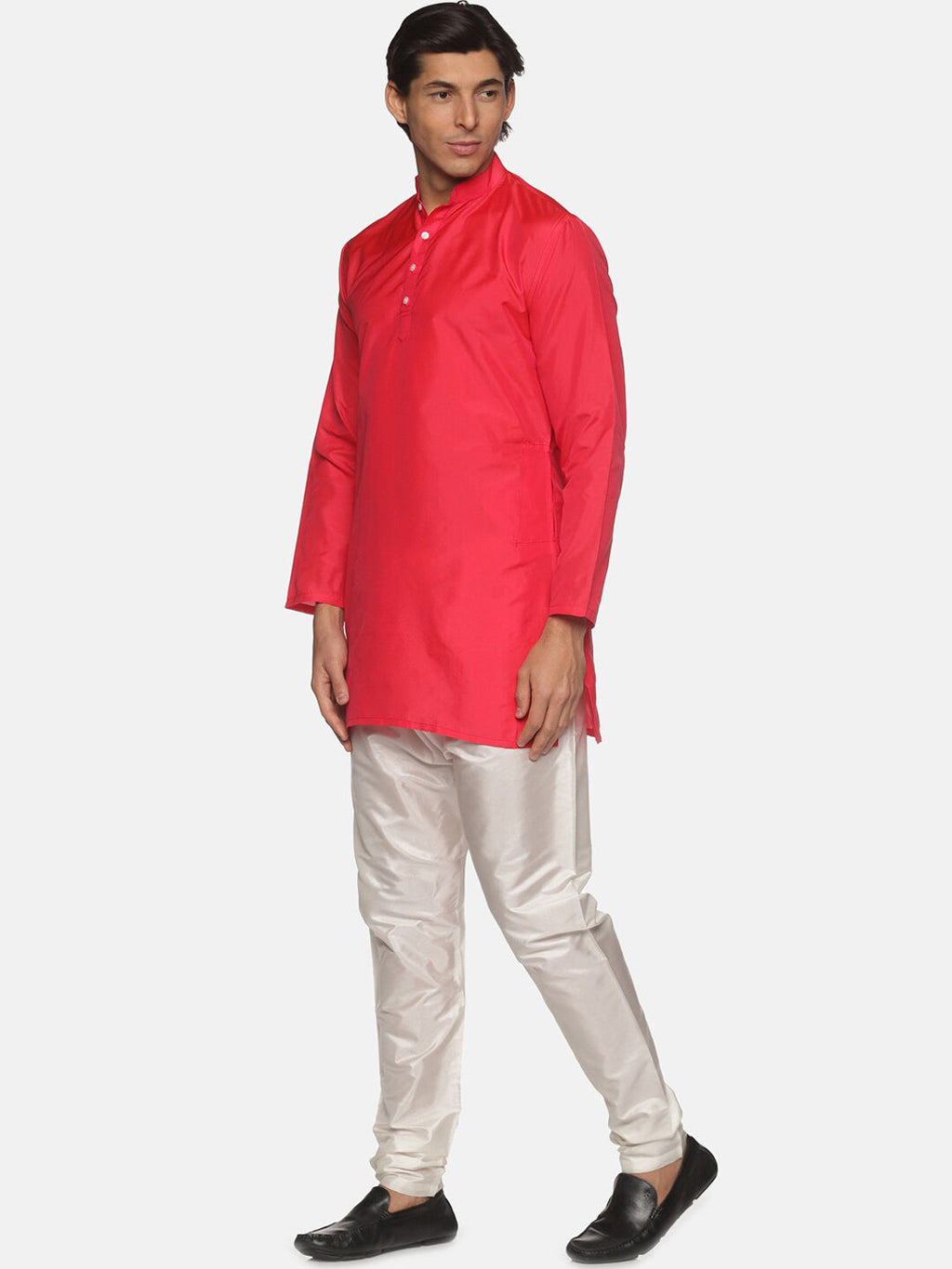 Sethukrishna Men Fuchsia Kurta with Pyjamas | Grocsy