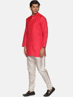 Sethukrishna Men Fuchsia Kurta with Pyjamas | Grocsy