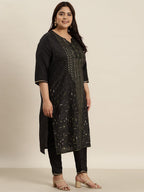 Sztori Plus Size Ethnic Motifs Printed Kurta with Trousers & Dupatta | Grocsy