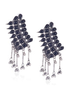 Cardinal Silver-Plated Black Stone Studded Jewellery Set | Grocsy