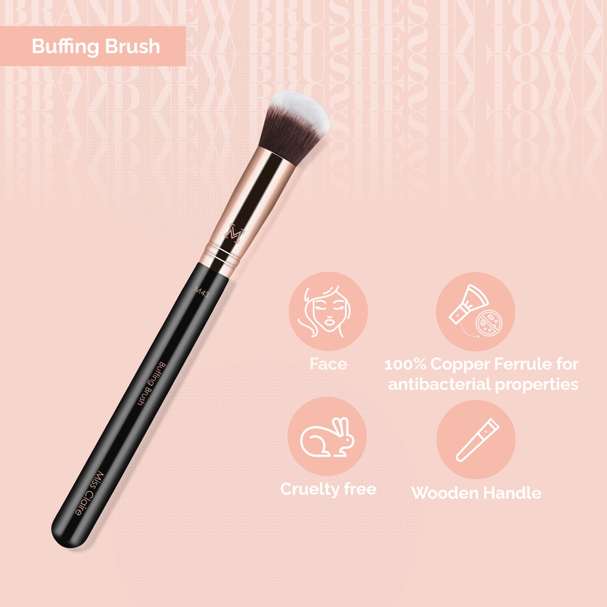 Miss Claire M43 - Buffing Brush - Rose Gold | Grocsy