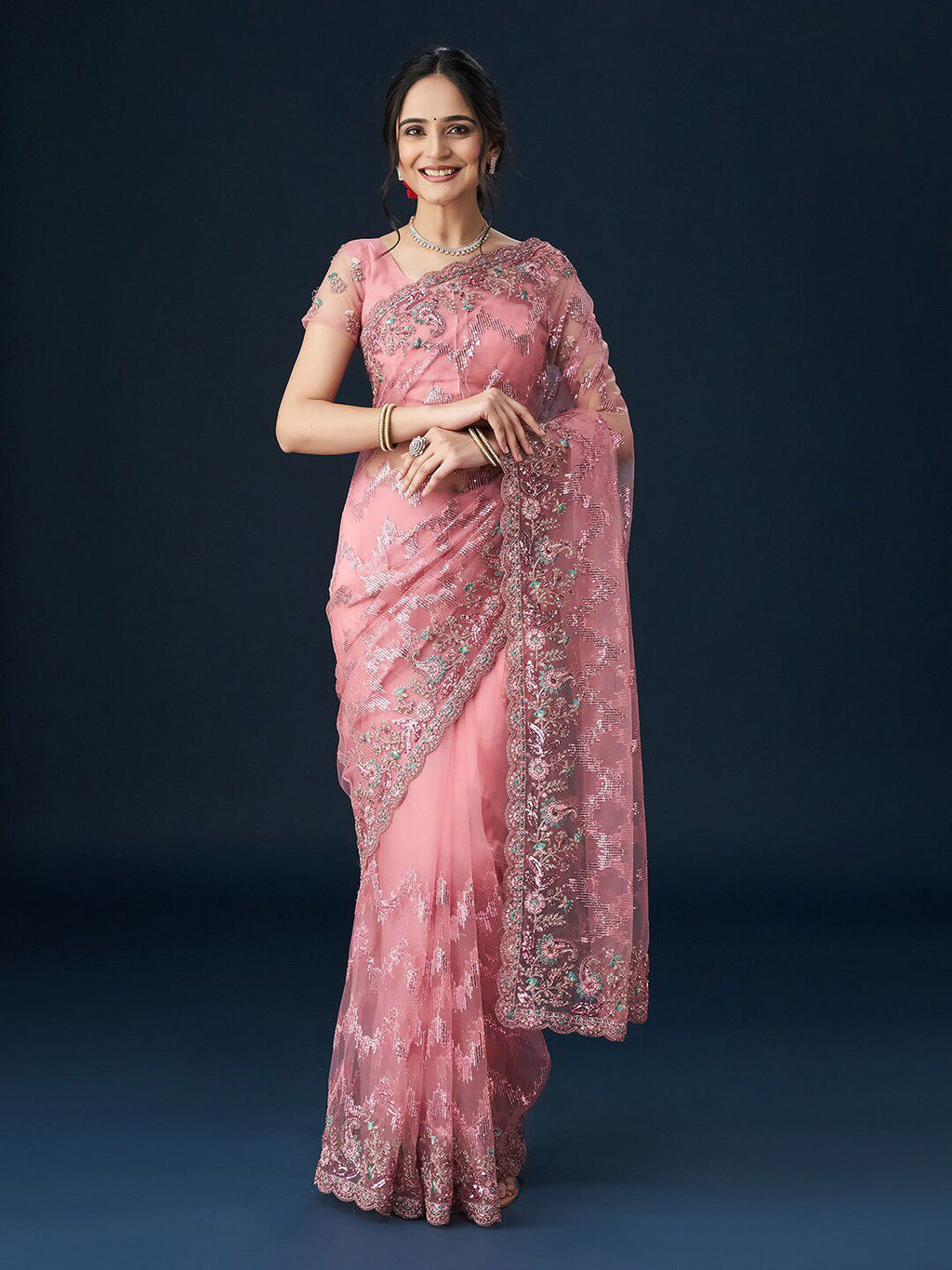kasee Embellished Neted Sarees | Grocsy