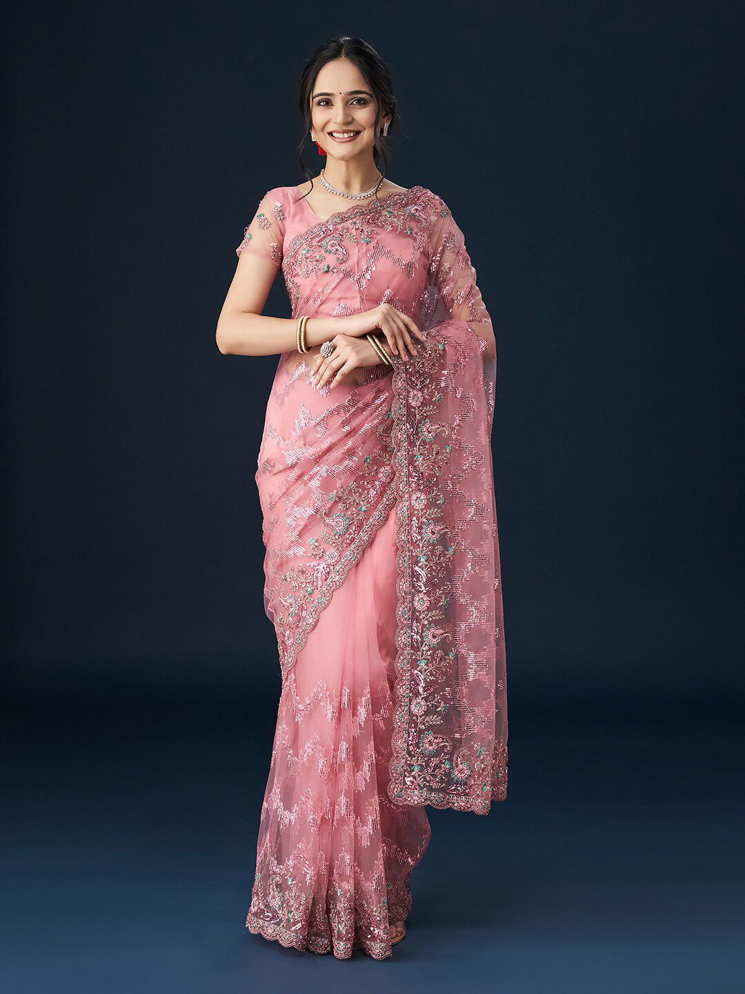 kasee Embellished Neted Sarees | Grocsy