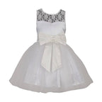 Asmaani Baby Girl Half White Color Satin Knee Length Frock (AS-DRESS-22026) | Grocsy