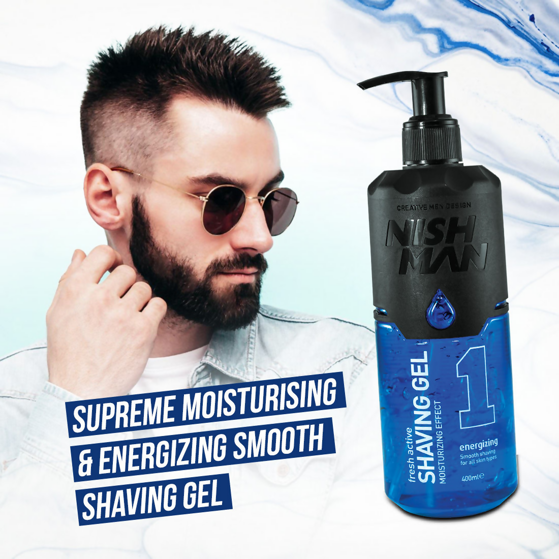 NishMan Fresh Active Energizing Shaving Gel Moisturizing | Grocsy