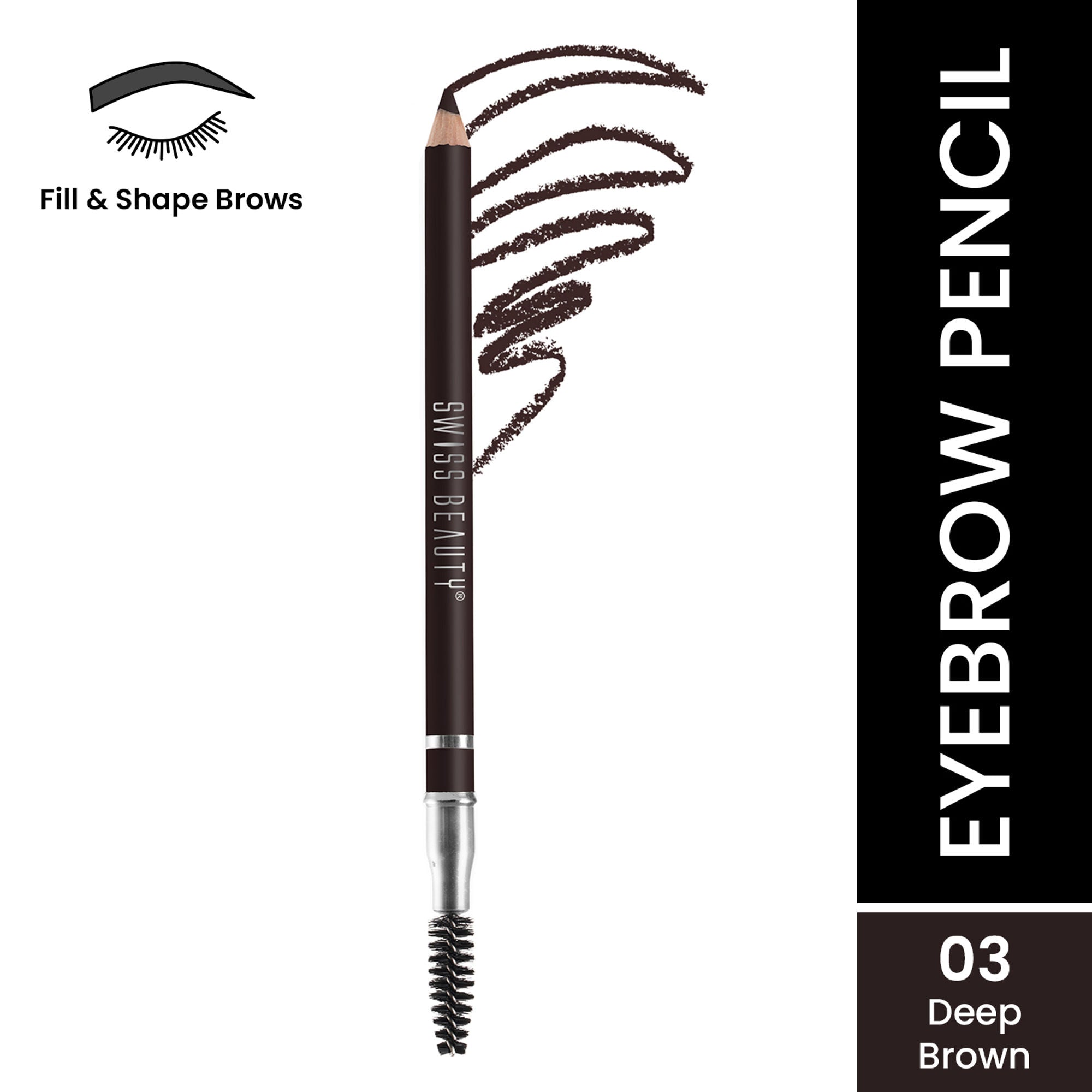 Swiss Beauty Brow Definer Pencil - 03 Deep Brown | Grocsy
