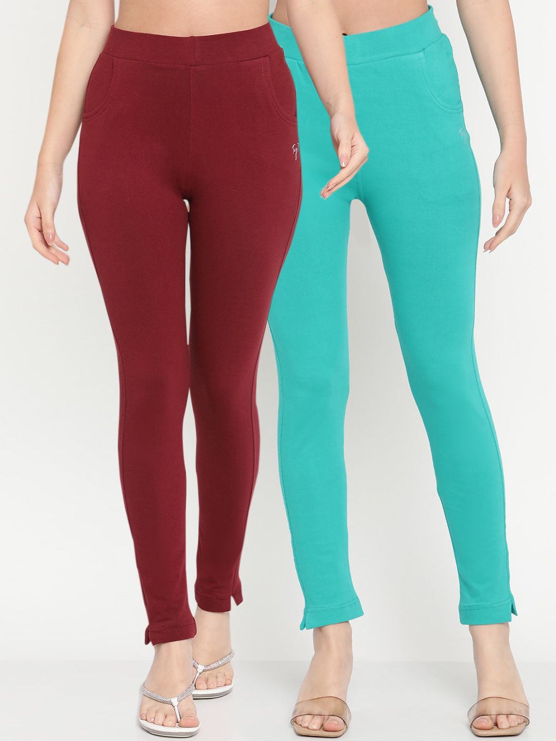 TAG 7 Women Pack Of 2 Ankle Length Leggings | Grocsy