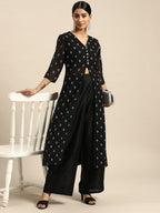 All About You Ethnic Motifs Print High-Slit Kurta with Palazzos | Grocsy