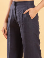 BohoJazz In Power Carbon Blue Tailored Waistcoat with Trousers Co-ord Set | Grocsy