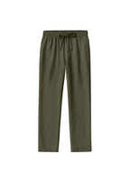Fabmade Olive Green Cotton Linen Pajama For Men | Grocsy