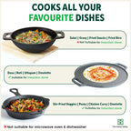 The Indus Valley CASTrong Cast Iron Cookware Set: Tawa+ Kadai+ Fry Pan, Kitchen Set for Home, Pre-seasoned, 100% Pure, Toxin-free, Tadka Pan | Grocsy