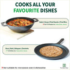 The Indus Valley CASTrong Cast Iron Cookware Set: Tawa+ Kadai (Wok model), Kitchen Set for Home, Pre-seasoned, 100% Pure, Toxin-free, Tadka Pan | Grocsy