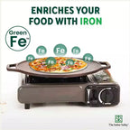 The Indus Valley CASTrong Cast Iron Roti/Dosa Tawa, Pre-seasoned, Nonstick, 100% Pure, Toxin-free, Gas & Induction,Spatula, 30.2cm, 2.4kg | Grocsy