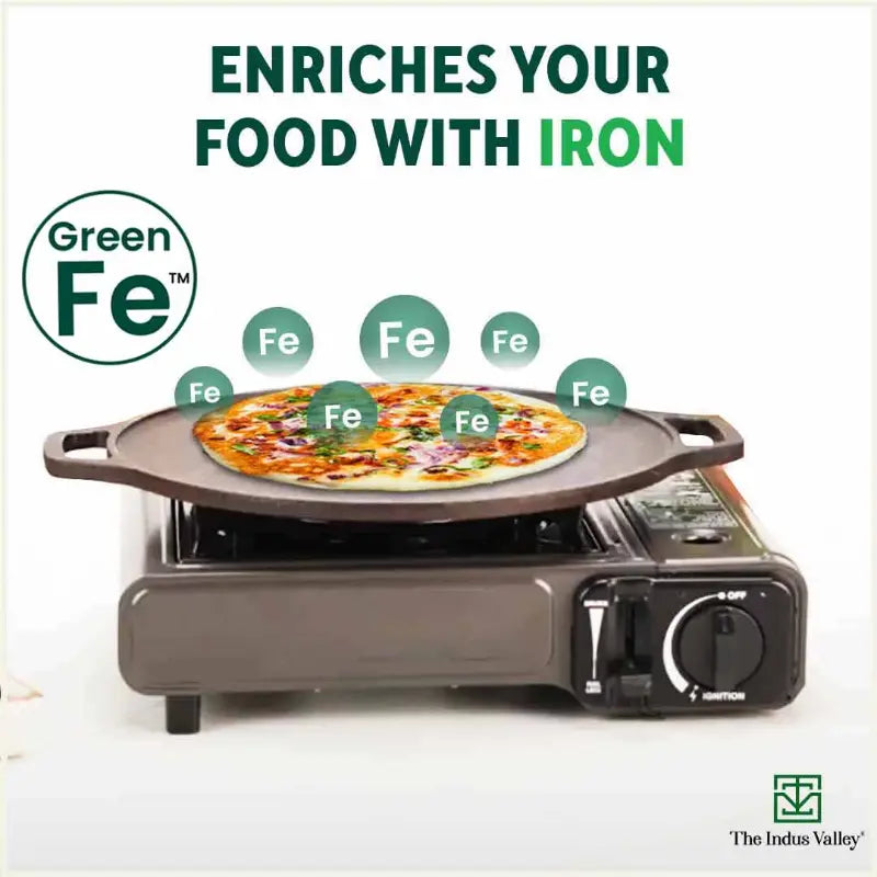 The Indus Valley CASTrong Cast Iron Cookware Set: Tawa+ Kadai+ Fry Pan, Kitchen Set for Home, Pre-seasoned, 100% Pure, Toxin-free, Tadka Pan | Grocsy