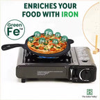 The Indus Valley Super Smooth Cast Iron Tawa, Long Handle,Pre-seasoned, Nonstick, 100% Pure, Toxin-free, Induction,Spatula, 25.4cm, 1.8kg | Grocsy