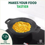 The Indus Valley CASTrong Cast Iron Fish Fry Pan, Pre-seasoned, Nonstick, 100% Pure, Toxin-free, Induction, 22.4/25cm, 1.5kg/2kg | Grocsy
