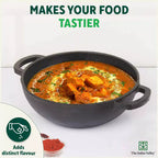 The Indus Valley CASTrong Cast Iron Kadai ,Pre-seasoned, Nonstick, 100% Pure, Toxin-free, Induction, Spatula, 25.4 cm, 2.3L, 2.5kg | Grocsy