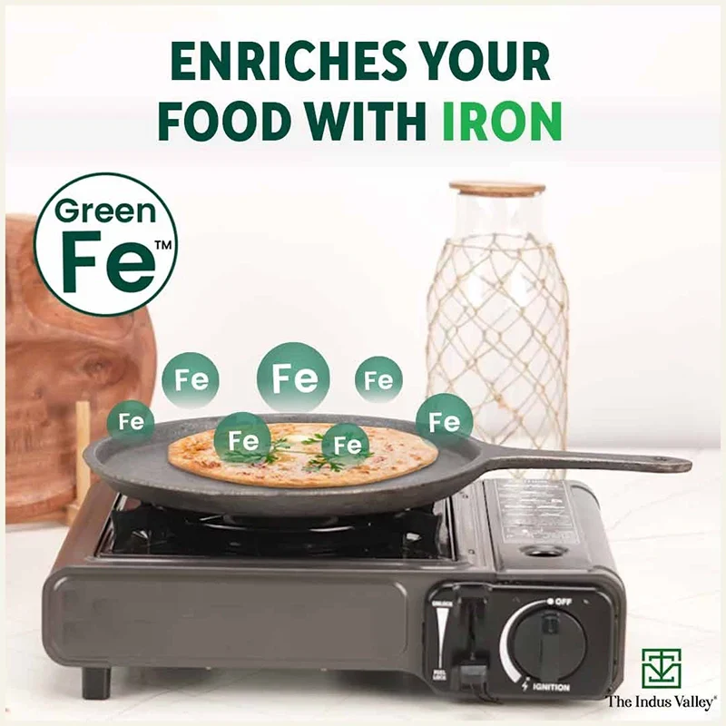 The Indus Valley CASTrong Cast Iron Cookware Set: Tawa+ Kadai (Wok model), Kitchen Set for Home, Pre-seasoned, 100% Pure, Toxin-free, Tadka Pan | Grocsy
