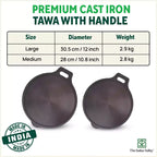 The Indus Valley Super Smooth Cast Iron Tawa,Pre-seasoned, Nonstick, 100% Pure, Toxin-free, Induction, 28/30.5cm, 2.8/2.9kg | Grocsy