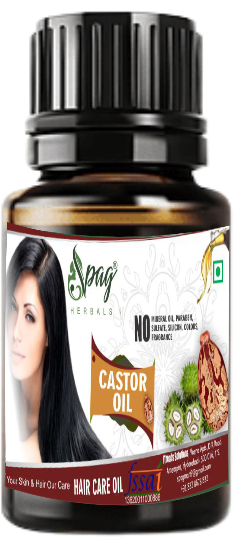 Spag Herbals Castor Oil For Hair & Skin Care | Grocsy
