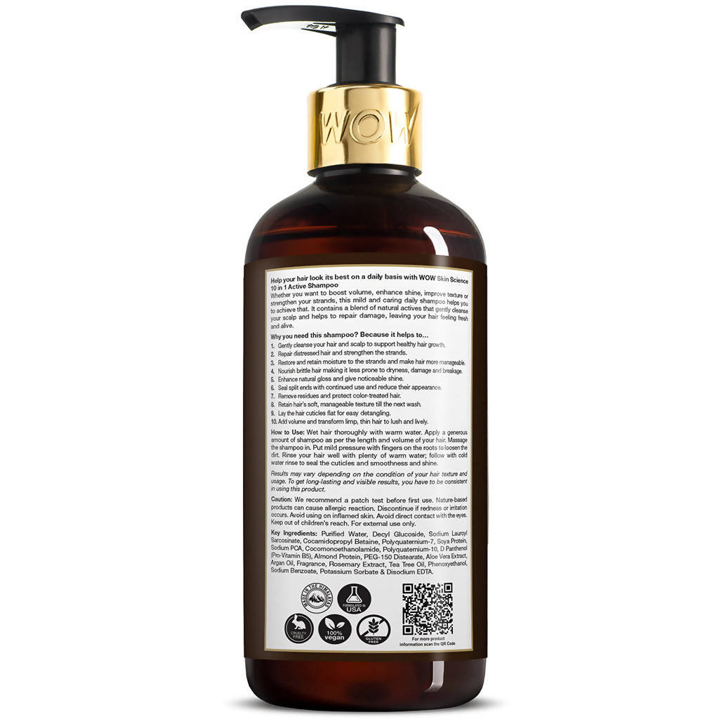 Wow Skin Science Active 10 in 1 Shampoo | Grocsy