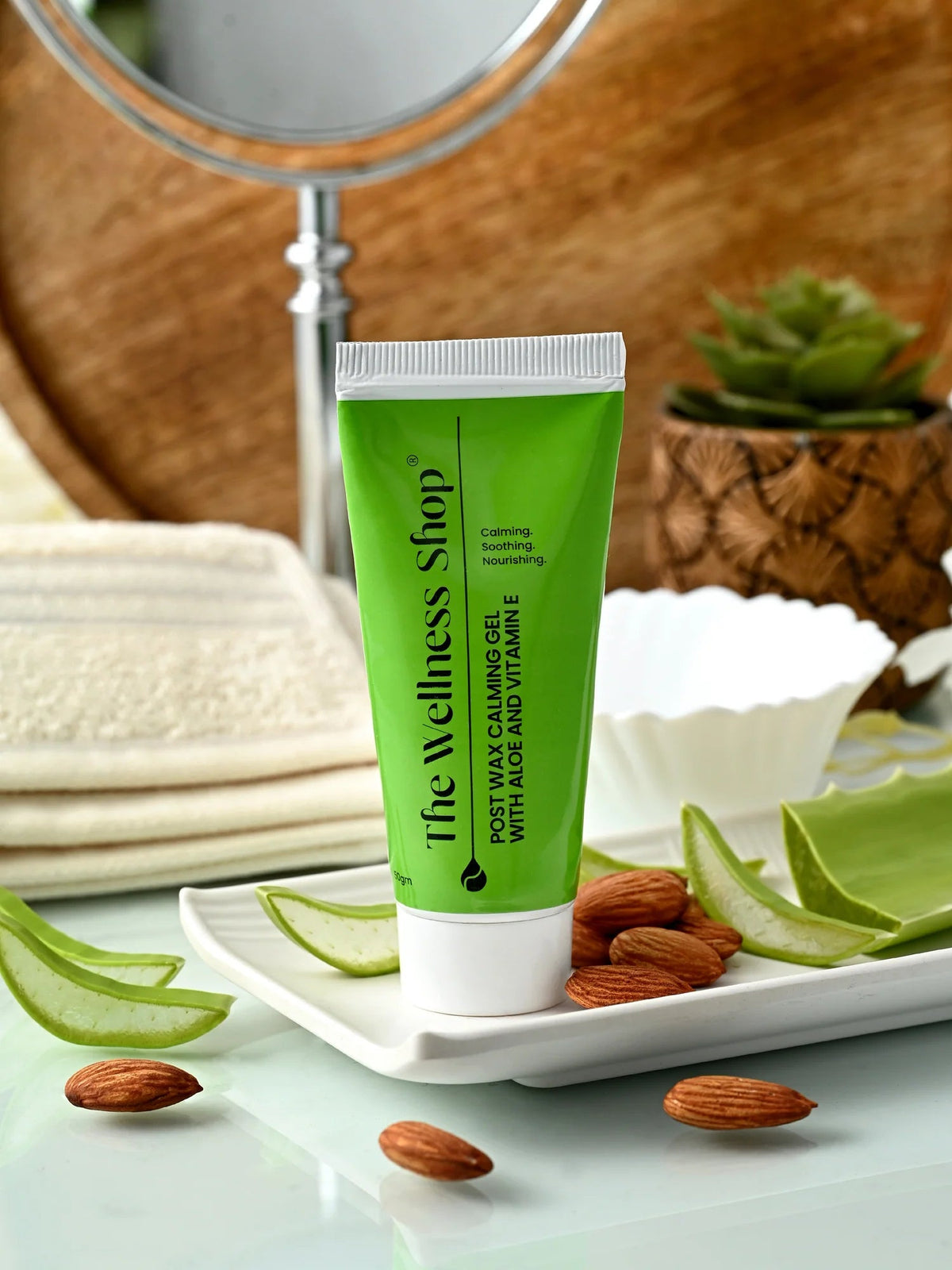 The Wellness Shop Post Wax Calming Gel with Aloe and Vitamin E | Grocsy