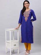 Souchii Women Beautiful Ethnic Motifs Yoke Design Mirror Work Kurta | Grocsy