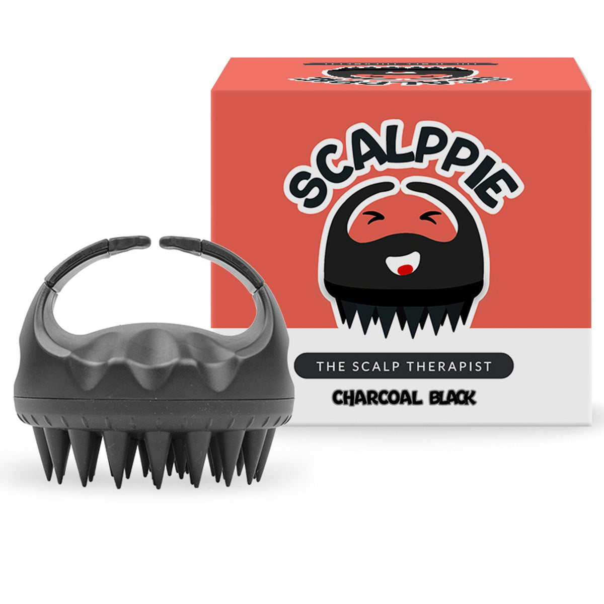 Scalppie Silicon Hair Scalp Massager & Shampoo Brush Scrub For Hair Growth & Anti Dandruff - Black | Grocsy