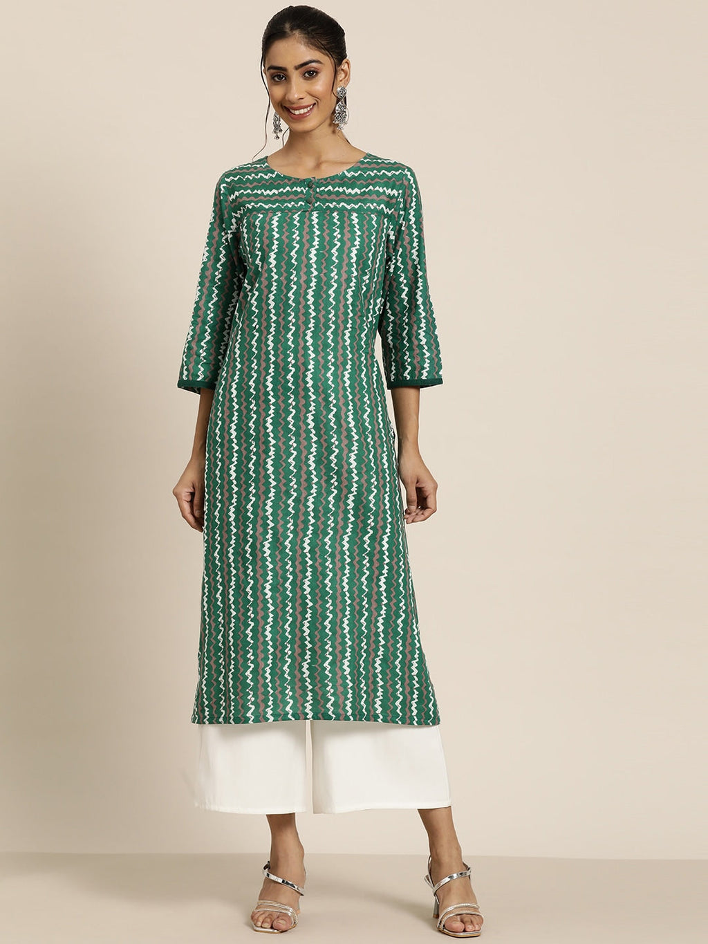 HERE&NOW Abstract Printed Pure Cotton Kurta | Grocsy